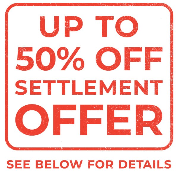 50% off settlement offer